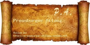Pressburger Atlasz névjegykártya